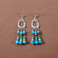 Bohemian tassel turquoise earrings