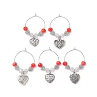 Valentine's Day Heart Alloy Wine Glass Charms