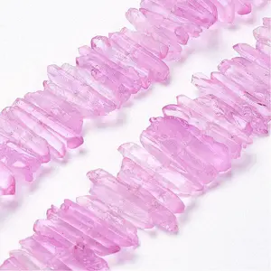 Natural Quartz Crystal Points Beads Strands