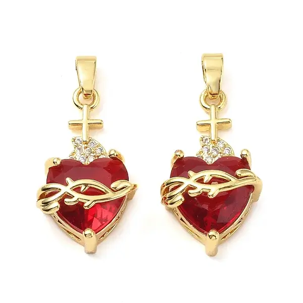 Brass Micro Pave Cubic Zirconia Pendants