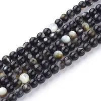 Natural Black Lip Shell Bead Strands