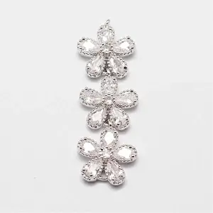 Brass Micro Pave Cubic Zirconia Links