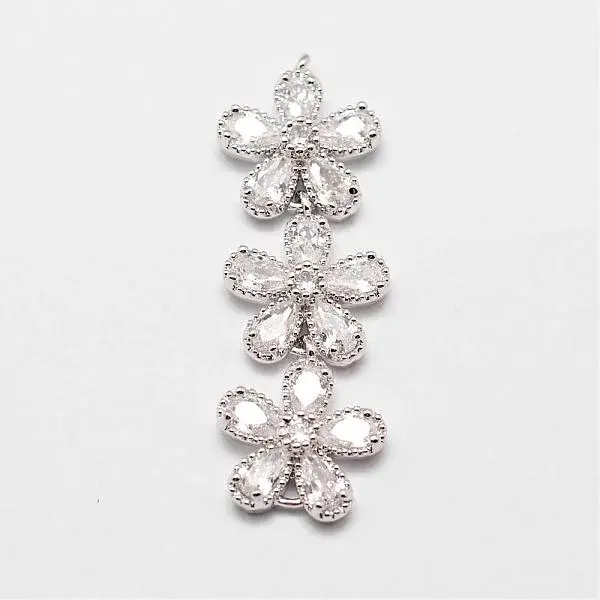 Brass Micro Pave Cubic Zirconia Links