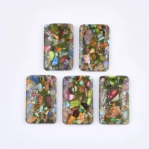 Synthetic Gold Line Regalite/Imperial Jasper/Sea Sediment Jasper Pendants