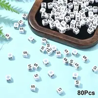 Acrylic Horizontal Hole Letter Beads