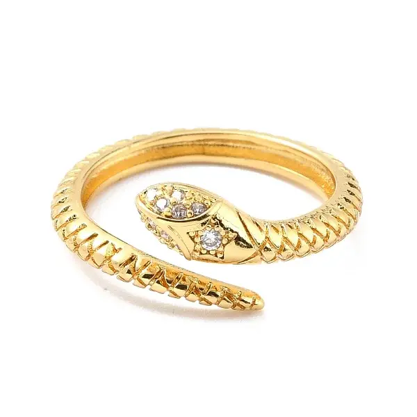 Brass Micro Pave Cubic Zirconia Cuff Rings