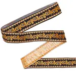 Ethnic Style Polyester Jacquard Leaf Ribbons