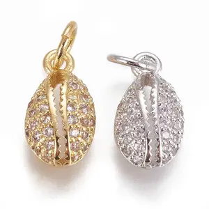 Brass Micro Pave Cubic Zirconia Charms