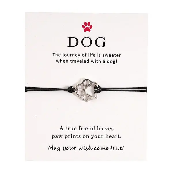 Alloy Dog Paw Print Link Bracelet