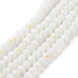 Electroplate Opaque Solid Color Glass Beads Strands