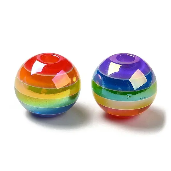 Pride UV Plating Rainbow Iridescent Acrylic European Beads