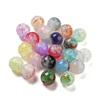 Transparent Spray Painting Crackle Glass Beads