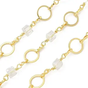 Rack Plating Brass Glass Link Chains