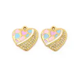 304 Stainless Steel with Crystal Rhinestone Enamel Pendants