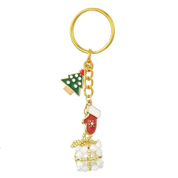 Christmas Woven Glass Keychains