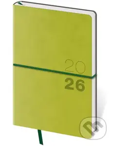 Kapesní diář 2026 Flexio zelený s gumičkou