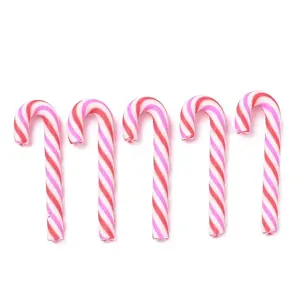 Christmas Candy Cane Handmade Polymer Clay Beads