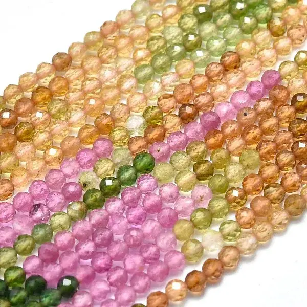 Natural Multicolor Tourmaline Beads Strands