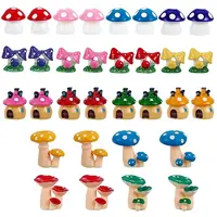 32Pcs 16 Style 3D Mushroom Resin Display Ornaments