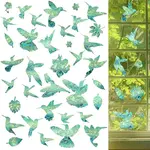 7PCS 2 Styles PVC Stickers Dazzling Color Window Stickers 3D Laser Hummingbird Electrostatic Glass Window Stickers