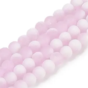 Frosted Crackle Glass Beads Strands