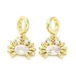 Brass Micro Pave Cubic Zirconia European Dangle Charms