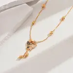 Fashionable Brass Pave Cubic Zirconia Butterfly Pendant Necklaces