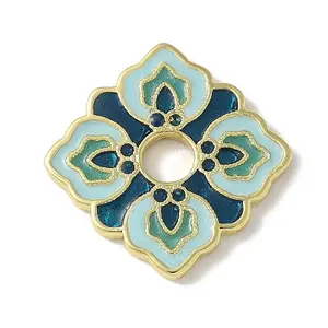 Flower Brass Enamel Beads