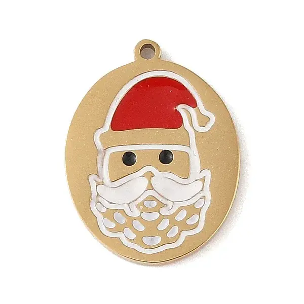 Christmas Theme Ion Plating(IP) 304 Stainless Steel Enamel Pendants