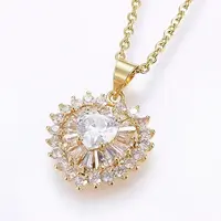 Brass Cubic Zirconia Pendant Necklaces