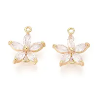 Brass Pave Clear Cubic Zirconia Connector Charms