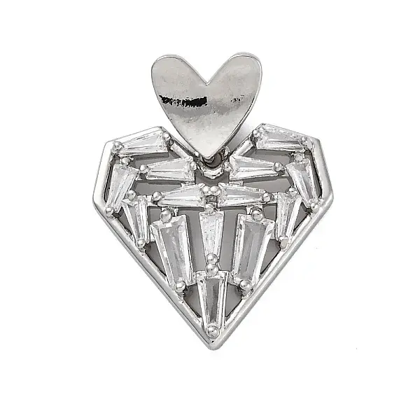 Brass Micro Pave Cubic Zirconia Pendants