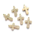 316 Surgical Stainless Steel Cubic Zirconia Tiny Cross Charms
