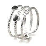 304 Stainless Steel Enamel Open Cuff Rings for Women