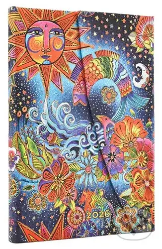 Paperblanks - týždenný diár Celestial Magics 2026 (mini, horizontálny, magnetické zatváranie)