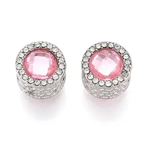 Rack Plating Alloy Rhinestone European Beads