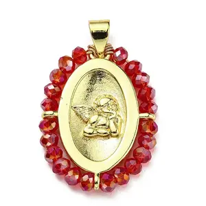 Brass with Glass Pendants