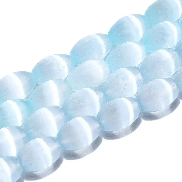 Dyed Natural Selenite Beads Strands