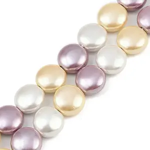 Electroplated Shell Pearl Beads Strands
