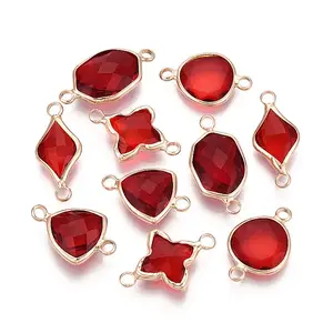 Brass with Glass Links/Connector Charms