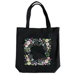 DIY Flower Frame Pattern Tote Bag Embroidery Kit