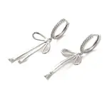 Bowknot Brass Micro Pave Clear Cubic Zirconia Hoop Earrings for Women