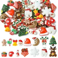 45Pcs 15 Styles Christmas Opaque Resin Cabochons