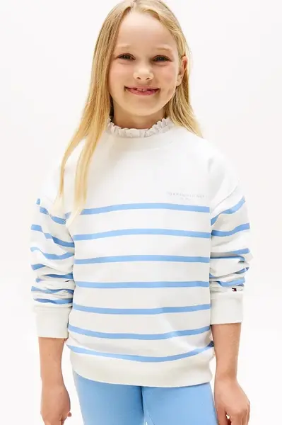 Dětská mikina Tommy Hilfiger bílá barva, vzorovaná, KS0KS00633