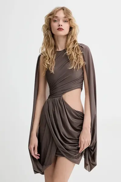 Šaty Aniye By hnědá barva, mini, 185898