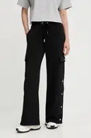 Kalhoty MICHAEL Michael Kors dámské, černá barva, kapsáče, high waist, MT530VOE45