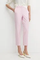 Kalhoty Marella NICOSIA dámské, růžová barva, střih cigarette, medium waist, 2513131031200