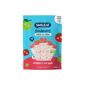 Smileat BIO 100% ovocné zmrzlinky k zamražení 6m+ jahoda & jablko 5x50 g