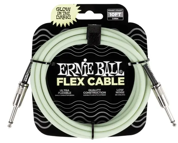 Ernie Ball Flex Instrument Cable Straight/Straight 10ft Glow in Dark