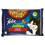 Felix Sensations Jellies lahodný výběr v želé - s hovězím a kuřetem 4 x 85 g